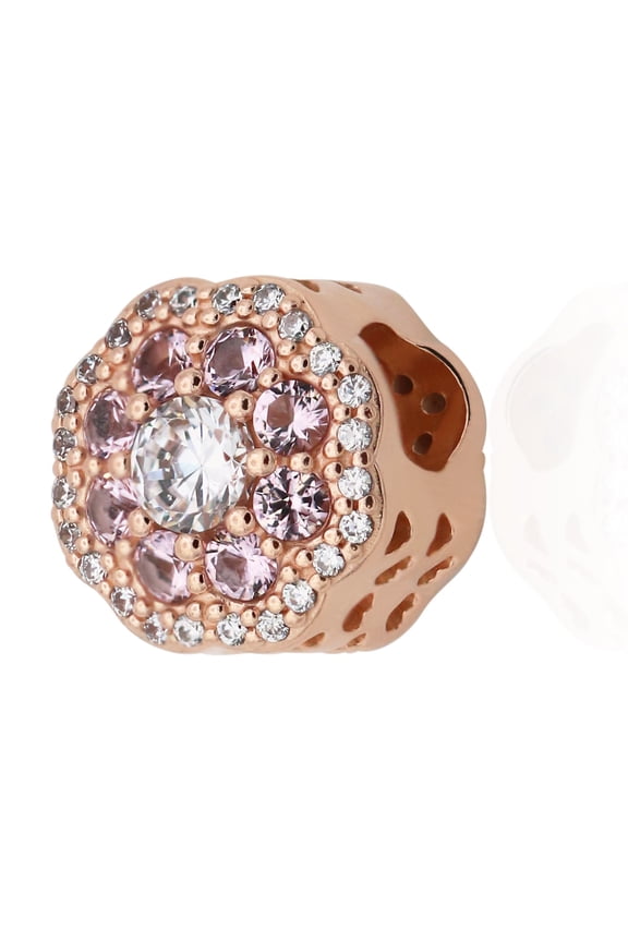 Pink Sparkle Flower Charm
