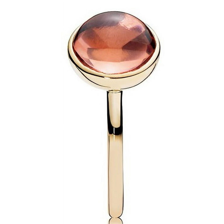 PANDORA Poetic Droplet Ring 14K Gold Blush Pink Crystal 150185NBP 54
