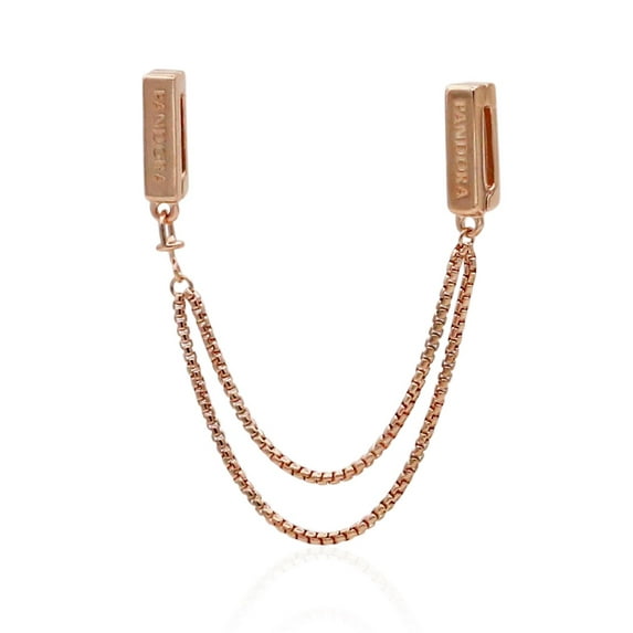 PANDORA Reflexions Floating Chains Safety Chain - PANDORA Rose