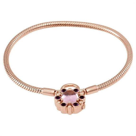 PANDORA Rose Padlock Heraldic Radiance Rose Bracelet Size 18
