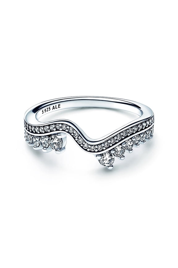 SPARKLING ASYMMETRIC WAVE RING