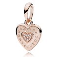 thumbnail image 1 of PANDORA Signature Heart Pendant - PANDORA Rose & Clear CZ - 387376CZ, 1 of 1
