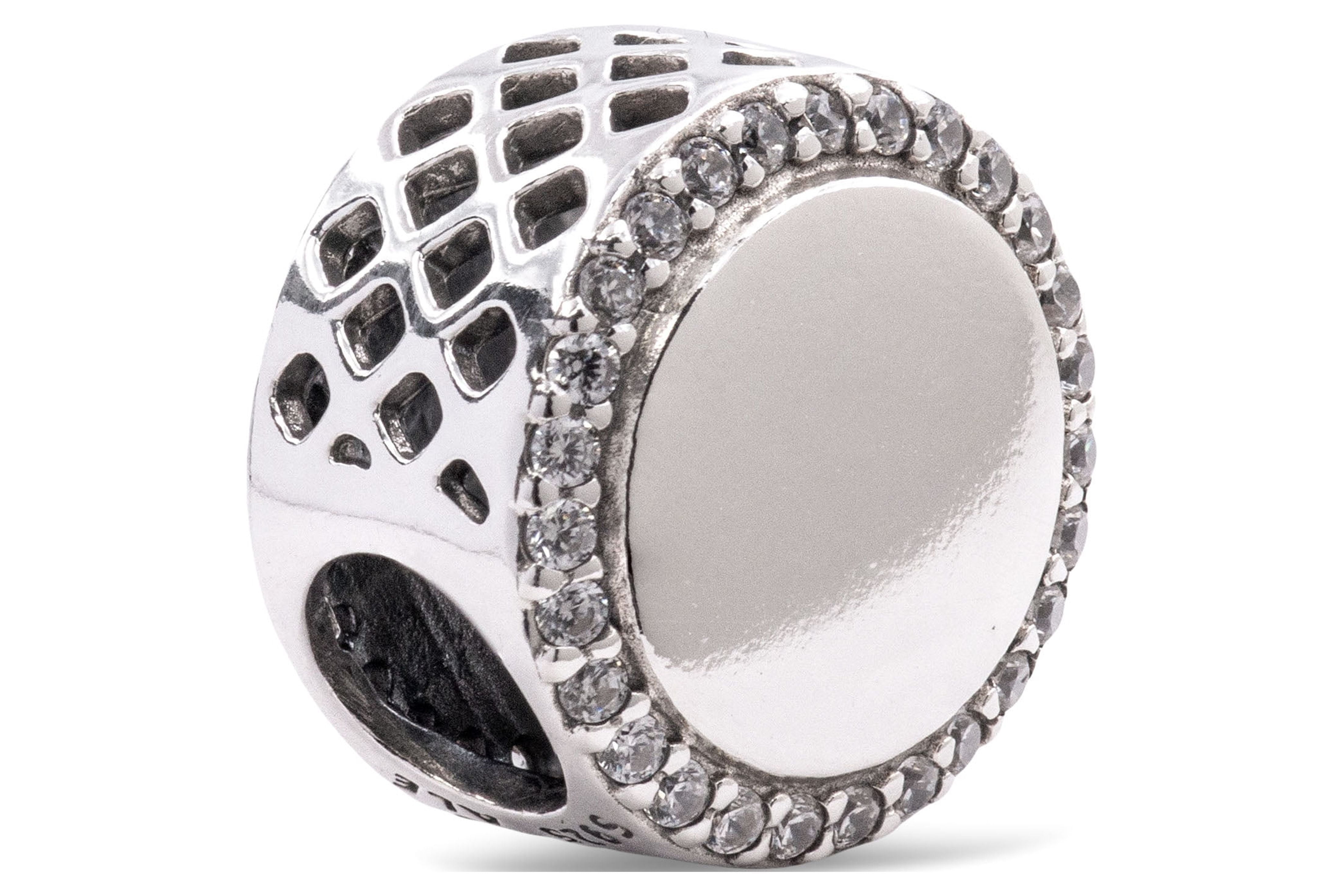 PANDORA Silver charm with clear CZ