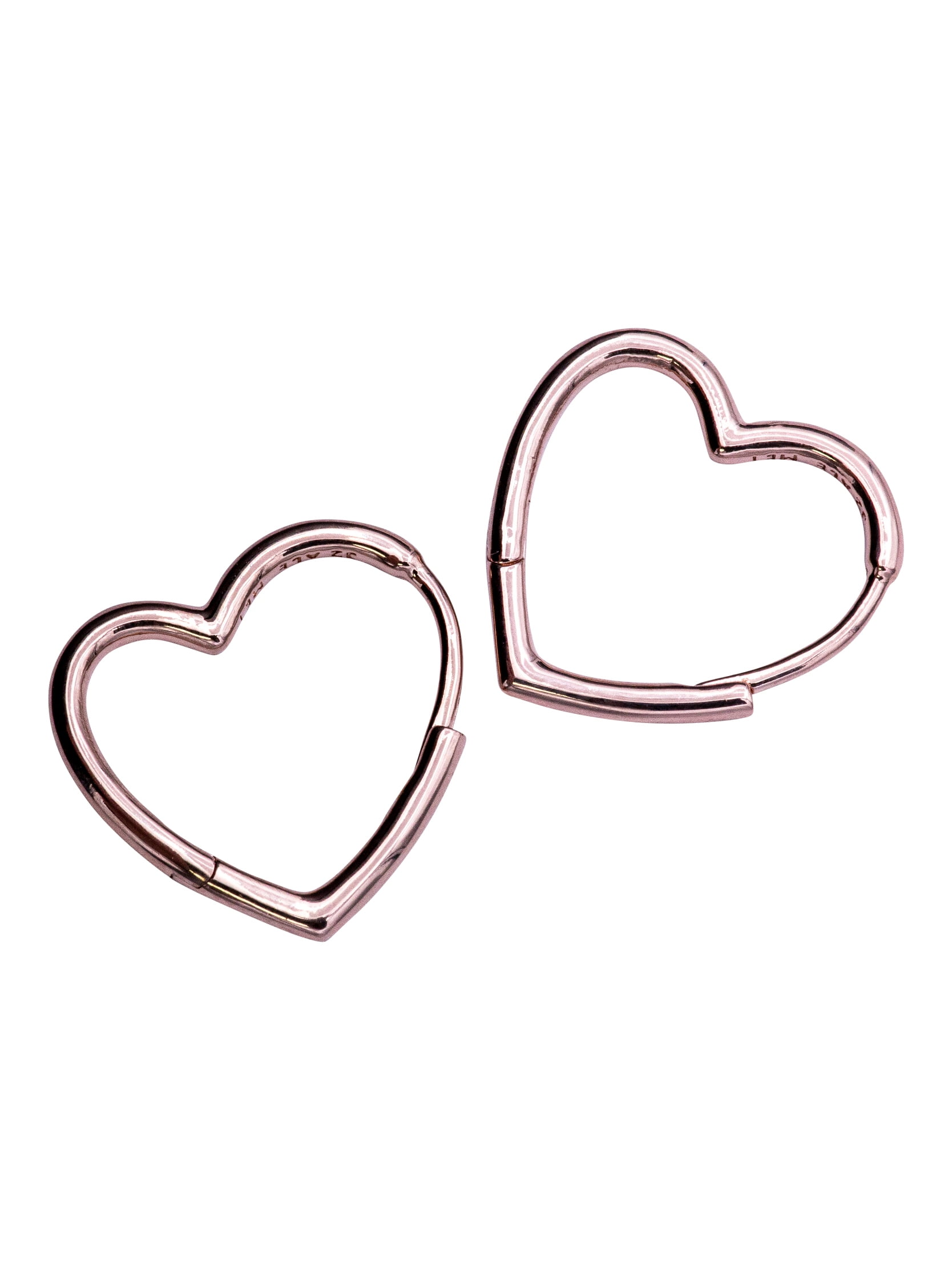 PANDORA Small Asymmetric Heart Pandora Rose Hoop Earrings - 288307