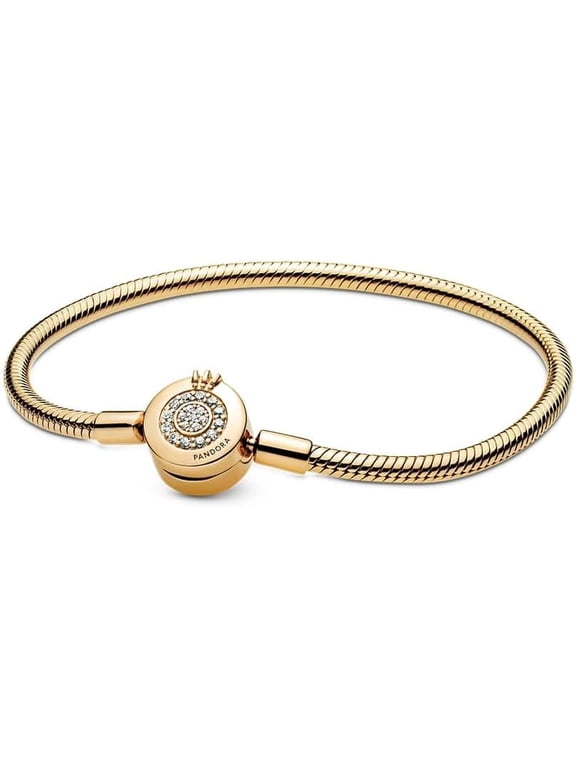 Moments Sparkling Crown O Snake Chain Bracelet