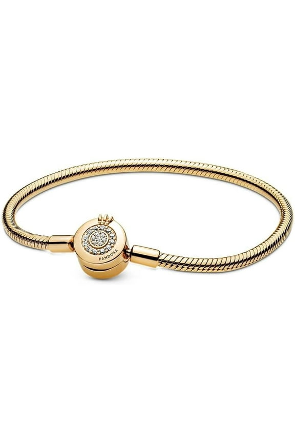 Moments Sparkling Crown O Snake Chain Bracelet