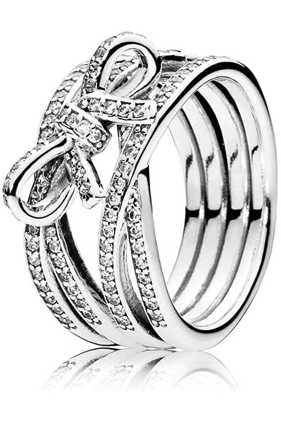 Sparkling Ribbon and Bow Ring