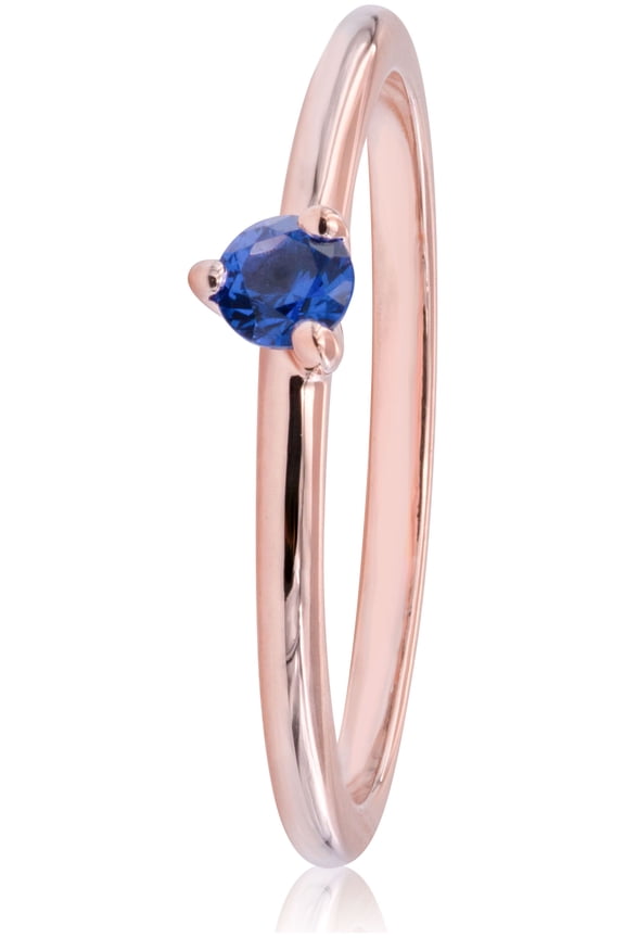Rose Stellar Blue Solitaire Ring