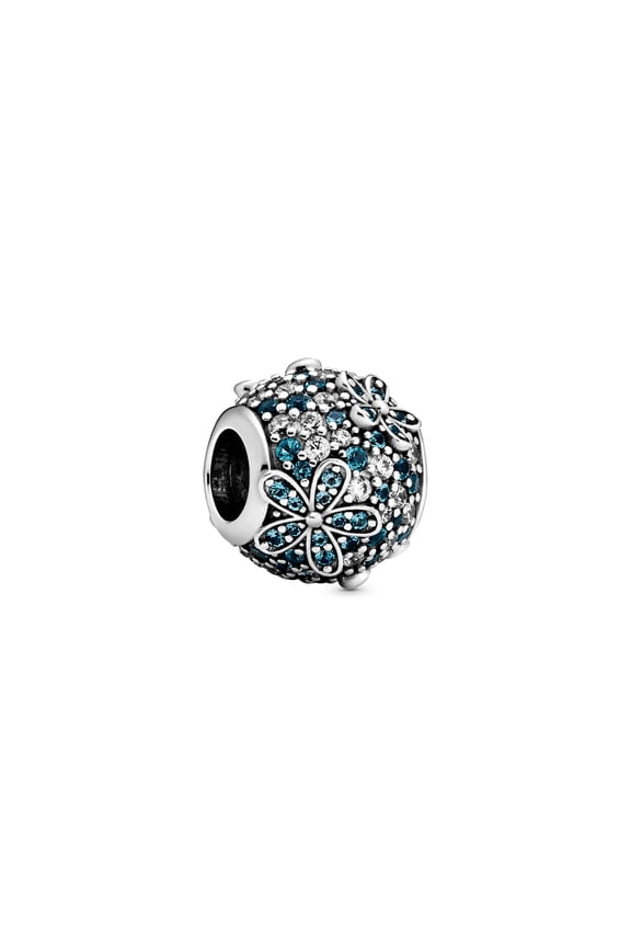 Teal Pave Daisy Flower Charm