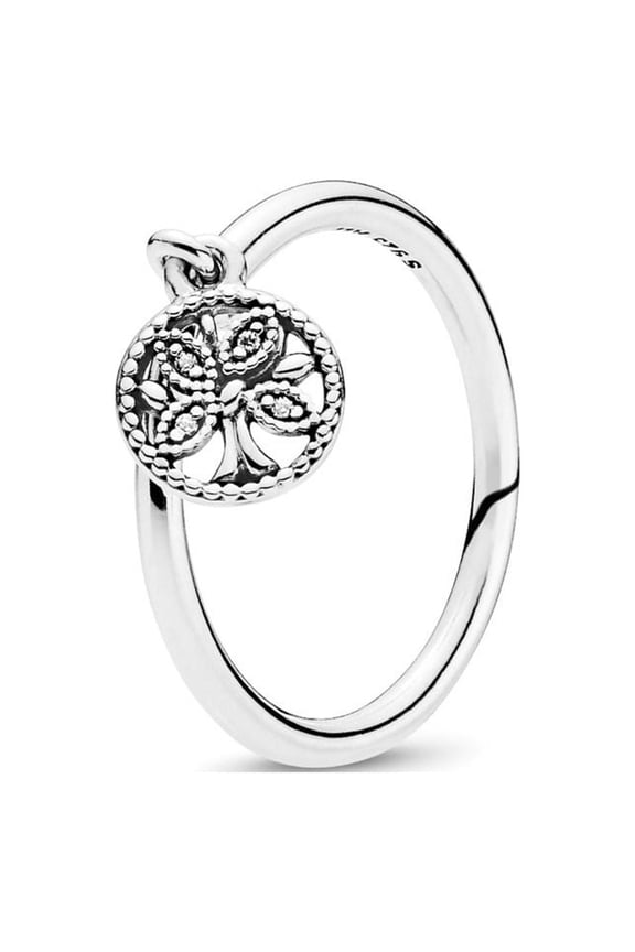 Tree of Life 925 Sterling Silver Ring - Size: 7 197782CZ-54