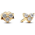 thumbnail image 1 of PANDORA Triple Stone Heart Stud Earrings, 1 of 2
