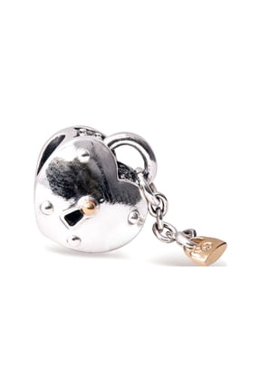 Two-Tone Heart and Lock Charm