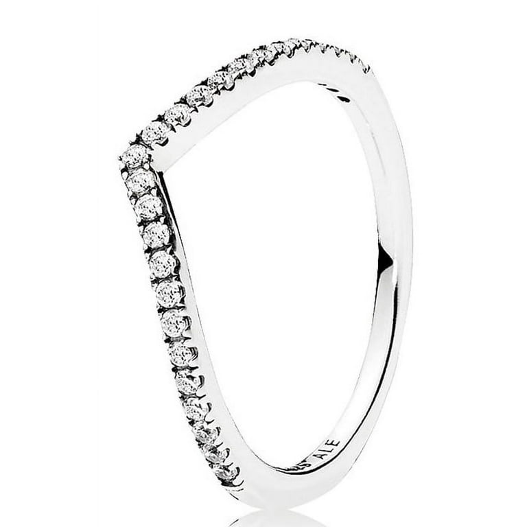 Pandora Sterling Silver Princess Wishbone Ring Band Size 7.5