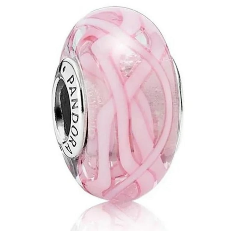 PANDORA Women s Breast Cancer Pink Ribbon of Hope Murano Glass Charm 791604 Walmart
