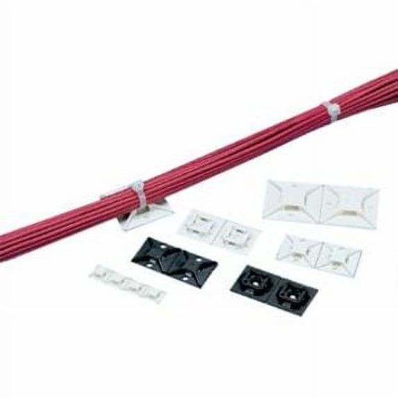 Panduit Cable Tie, Mnt, Hitmp, Adh, 1"ch, Wrbl, PK100 ABM2S-AT-C0
