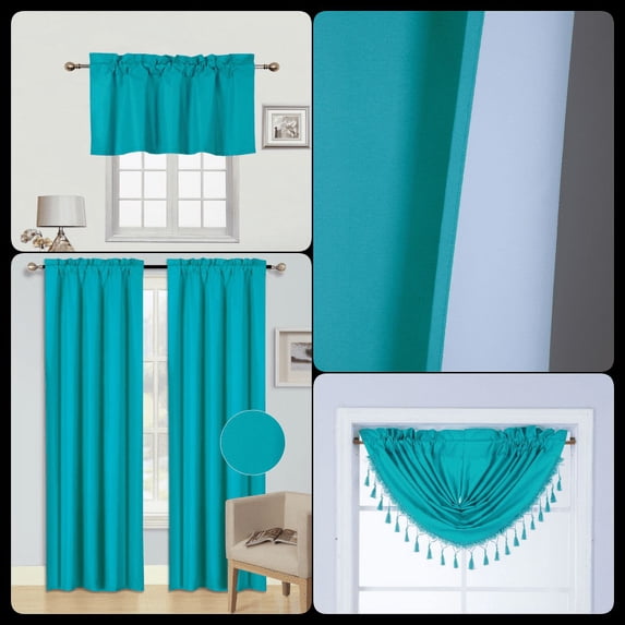 PANELS OR VALANCES SOLID BLACKOUT ROD POCKET FOAM LINED WINDOW CURTAIN TREATMENT