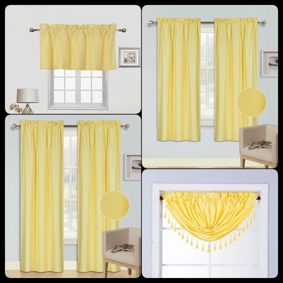 PANELS OR VALANCES SOLID BLACKOUT ROD POCKET FOAM LINED WINDOW CURTAIN TREATMENT