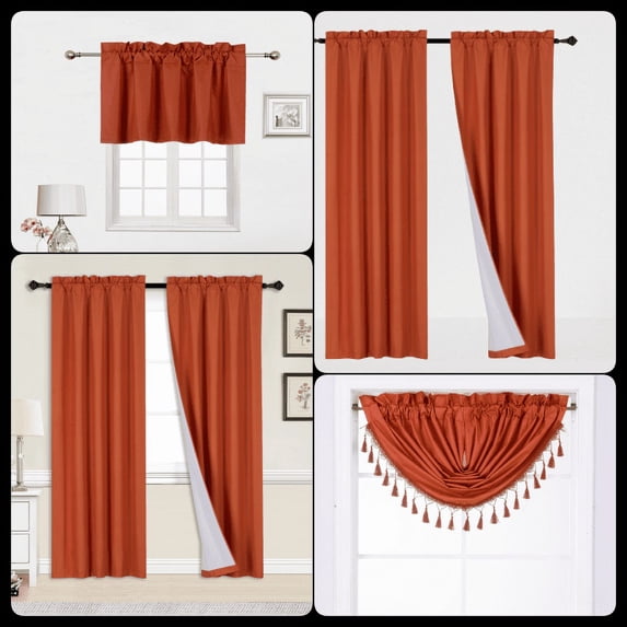 PANELS OR VALANCES SOLID BLACKOUT ROD POCKET FOAM LINED WINDOW CURTAIN TREATMENT