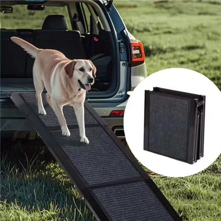 PANERGYRIC Dog Ramp for Car Large Folding Pet Stair Ramps for Truck, SUV, with Non-Slip Surface, 65"X17.2" Up to 250LBS, Outdoor Dog Car Ramp for Medium & Large Dogs, Portable Pet Steps