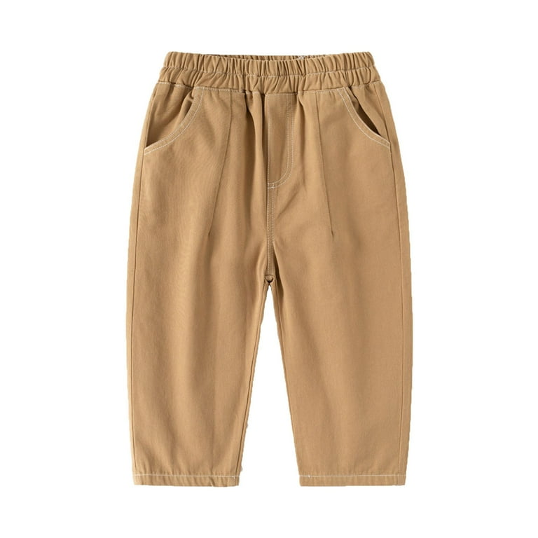 PANGF Clearance Boys Solid Color Drawstring Cott on Sweatpants Jogger Pants for Kids Boys Linen Pull on Jogger Pants Solid Color Casual Pants Walmart