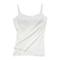 thumbnail image 1 of PANGF Pure Color Organic Cotton Camisole Tank For Women With Build In Shelf Bra Tank Top Adjustable Spaghetti Straps Soft Stretch Undershirt, 1 of 6