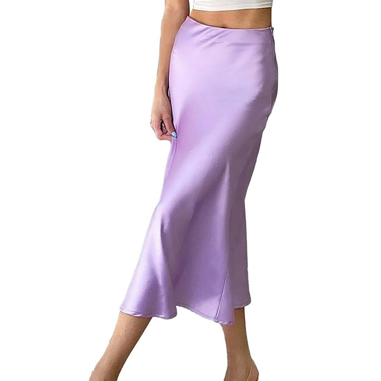 Mid length satin skirts easy discount