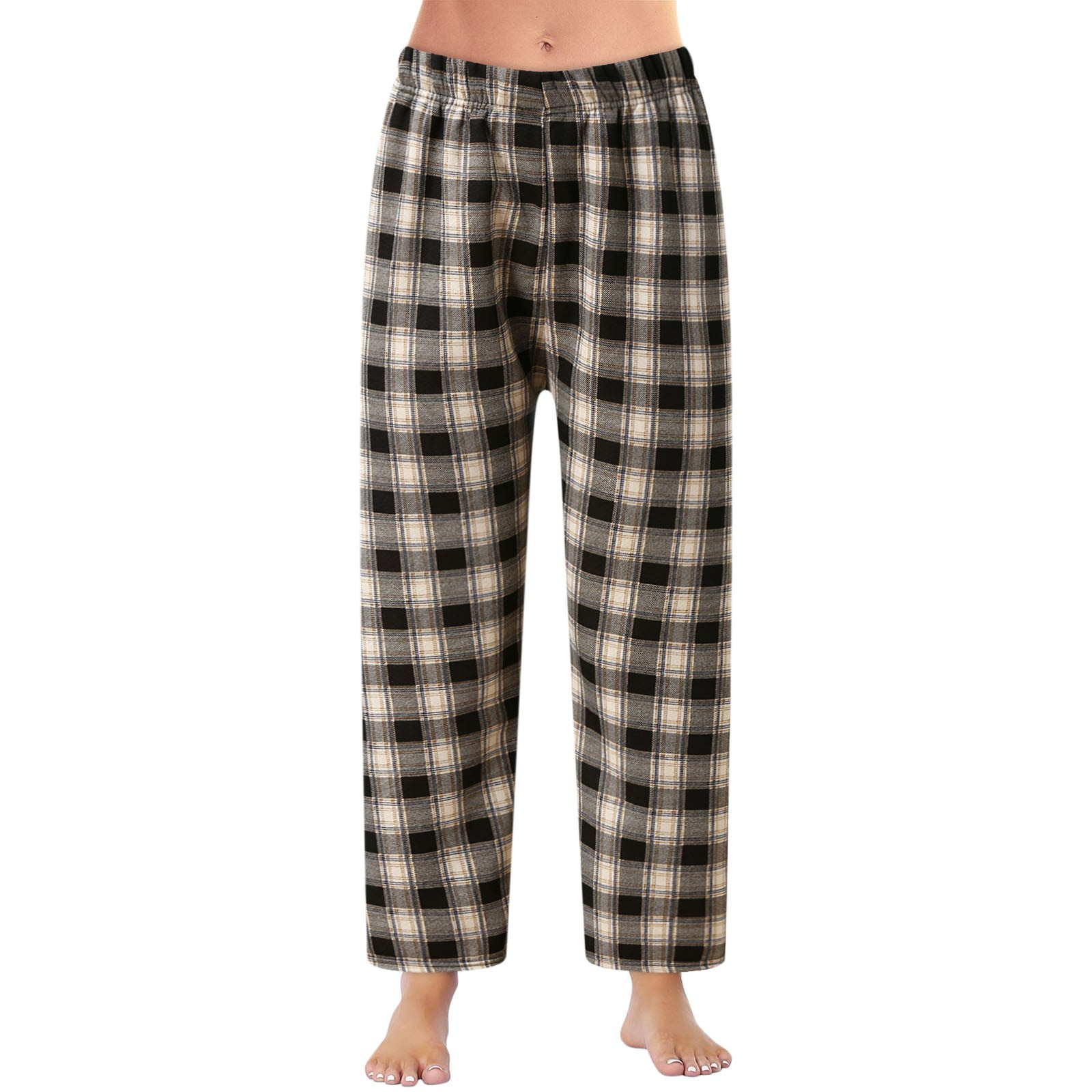 PANGF Women Fashion Casual Plaid Pajama Pants Soft Pants Loose Homewear Sleepwear Pants Oversized Sweat Loose Pants Walmart