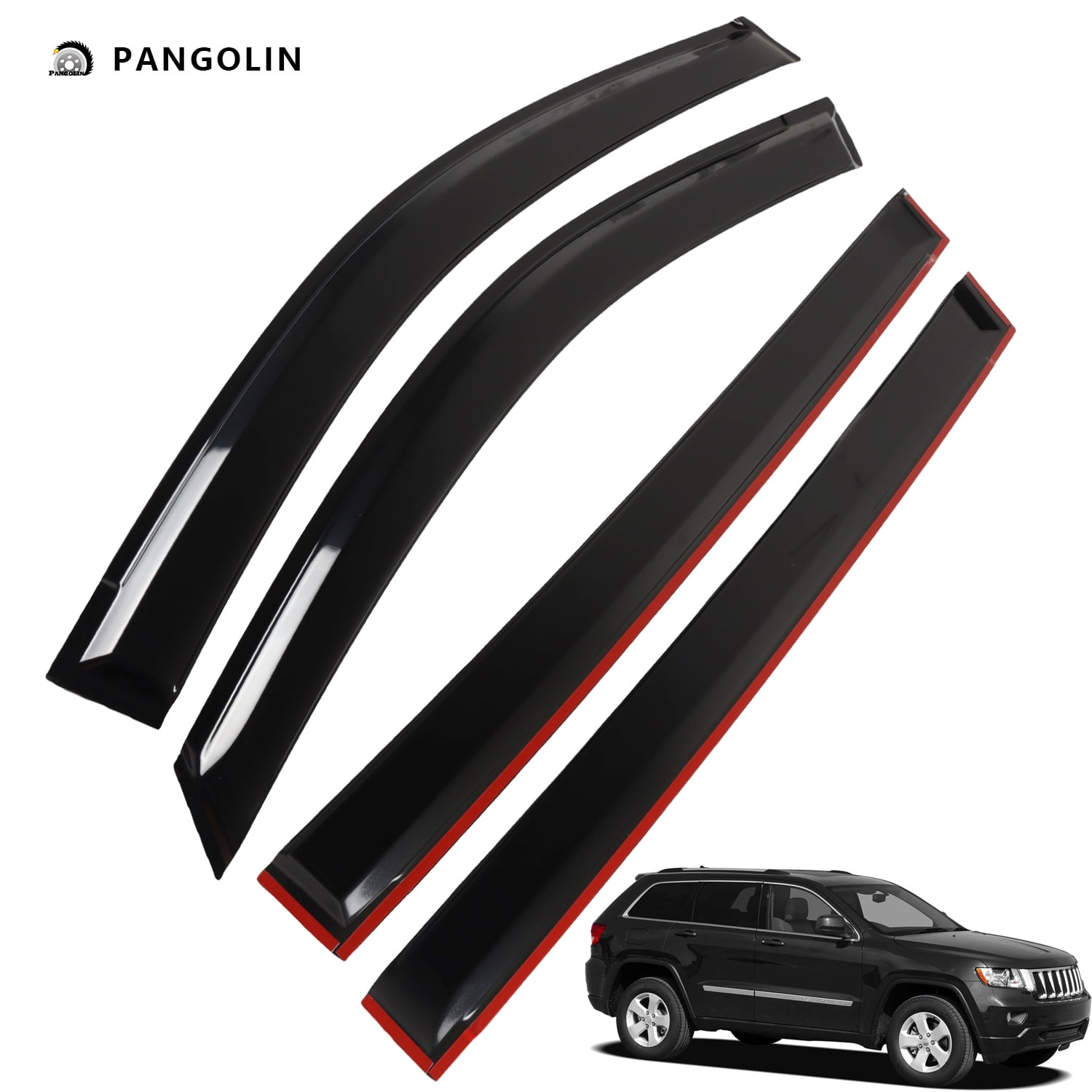 PANGOLIN 4Pcs Car Window Visors Fits for 20082018 Dodge Grand Caravan, 20082016 Chrysler Town