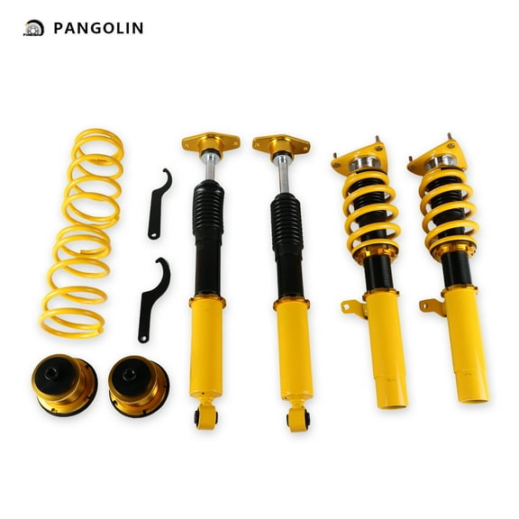 PANGOLIN 4Pcs Front Rear Full Auto Coilovers Struts Kit Fit for 2004-2009 Mazda 3 BK, 2009-2013 Mazda 3 BL Coilover Adjustable Height Strut Spring Suspension Replacement Part