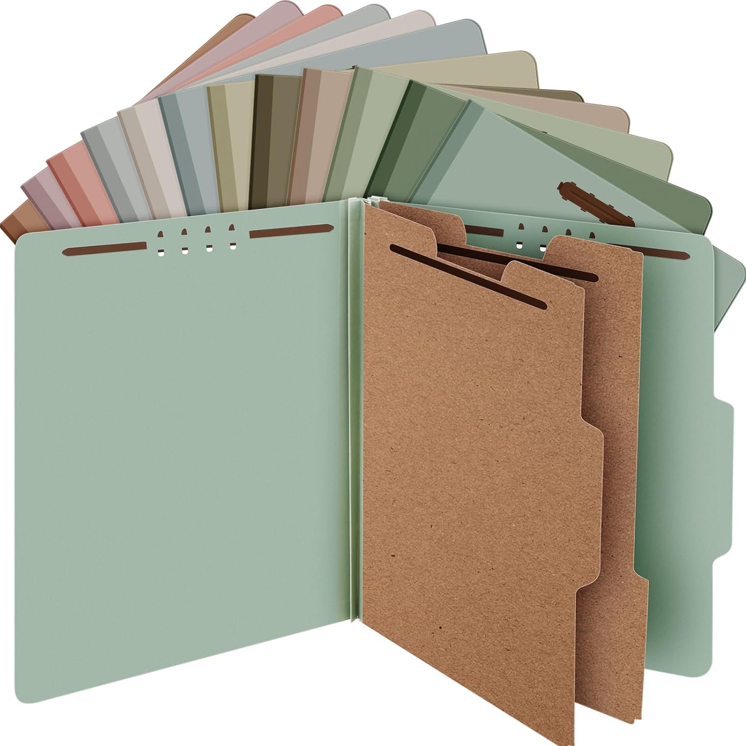 PANGU 24 Pcs Pressboard Classification Folder 2 Dividers Letter Size 2.