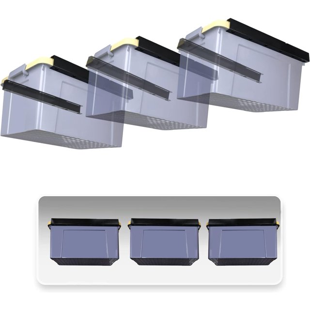 PANGU 3Set Overhead Storage Bin Rack for Three Bins Ceiling Storage