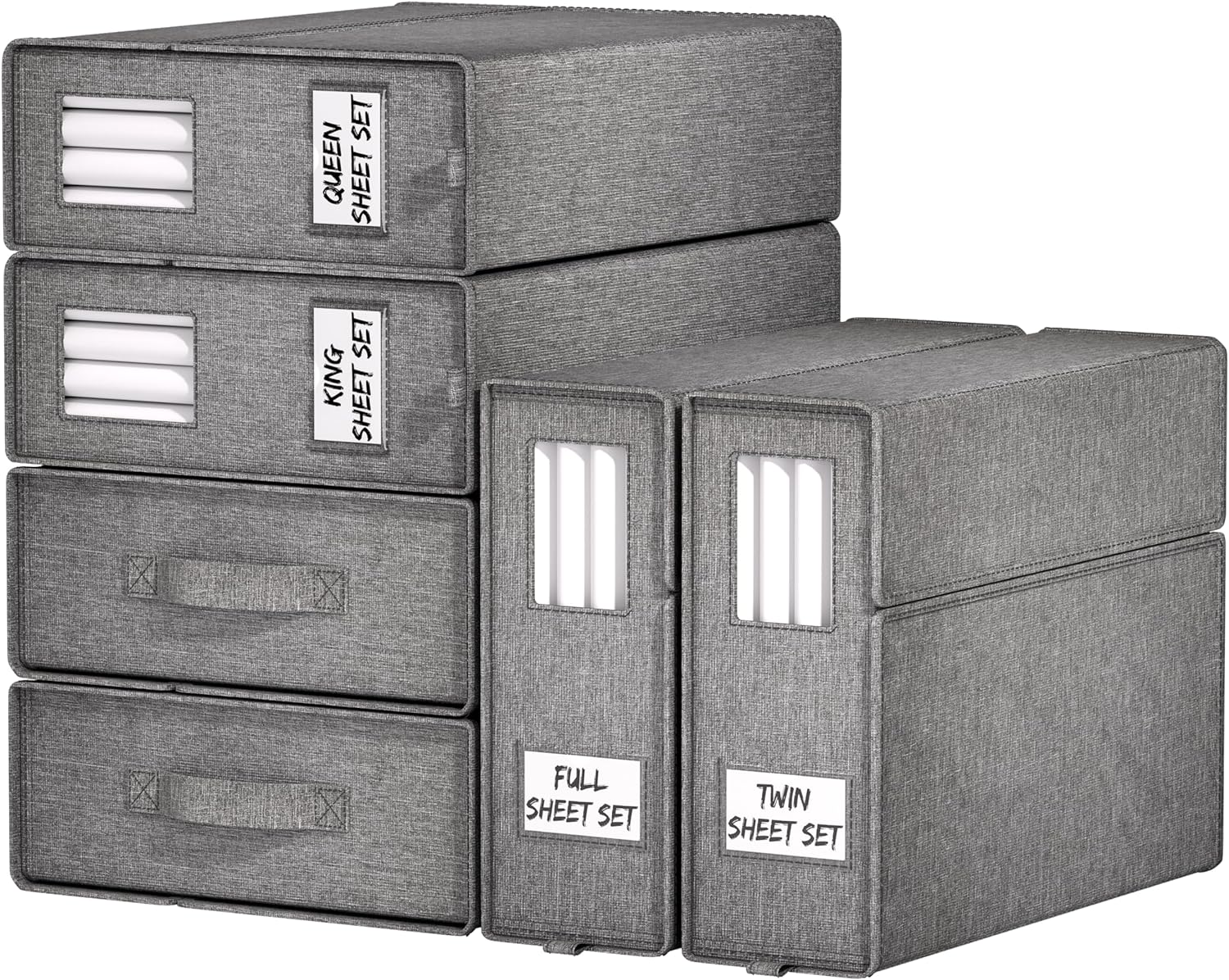 PANGU 6 Pack Bed Sheet Organizers and Storage, Sheet Organizer for