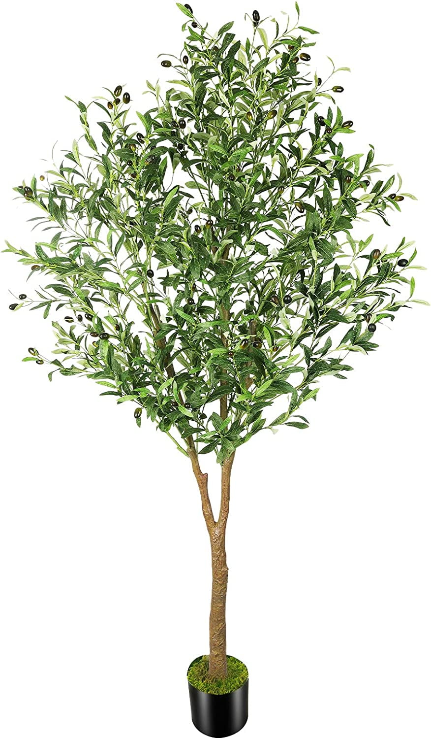 PANGU 6ft Full Artificial Olive Tree (72in) with Plastic Nursery Pot