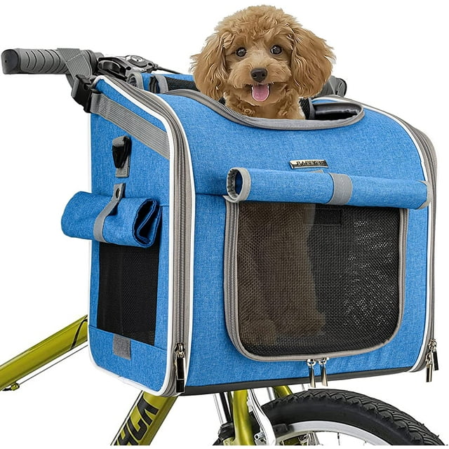PANGU Dog Bike Basket, Expandable SoftSided Pet Carrier Backpack with