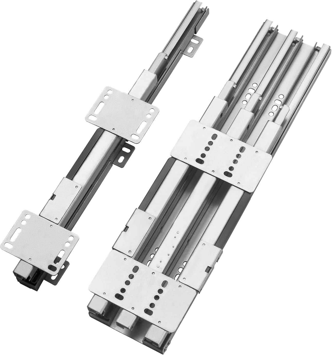 PANGU Heavy Duty Drawer Slides for Pull Out 1 Pair 20 Inch Soft Close Drawer Rails Top