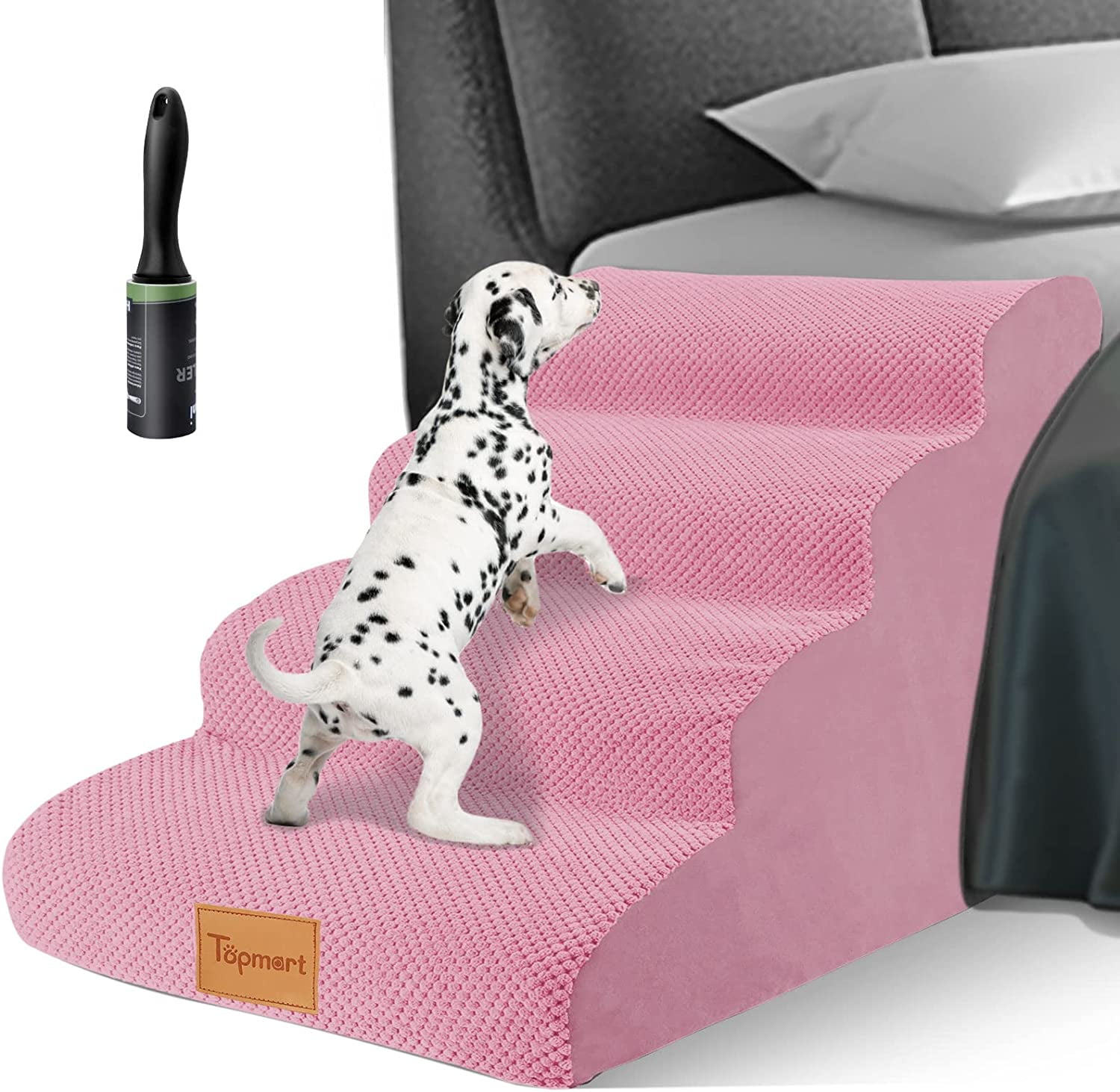 PANGU High Density Foam Dog Steps 4 Tiers,Extra Wide Deep Pet Steps