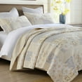 thumbnail image 1 of PANGUSHAN 3-Pieces Ivory Cream Floral Quilt Bedding Sets, King, 1 of 9