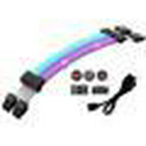 PANO-MOUNTS ATX RGB Extension Cable Dual 8Pin Graphics Card GPU Sleeved Cable Kit with 5V 3Pin ARGB Cable for Light Synchronization Black