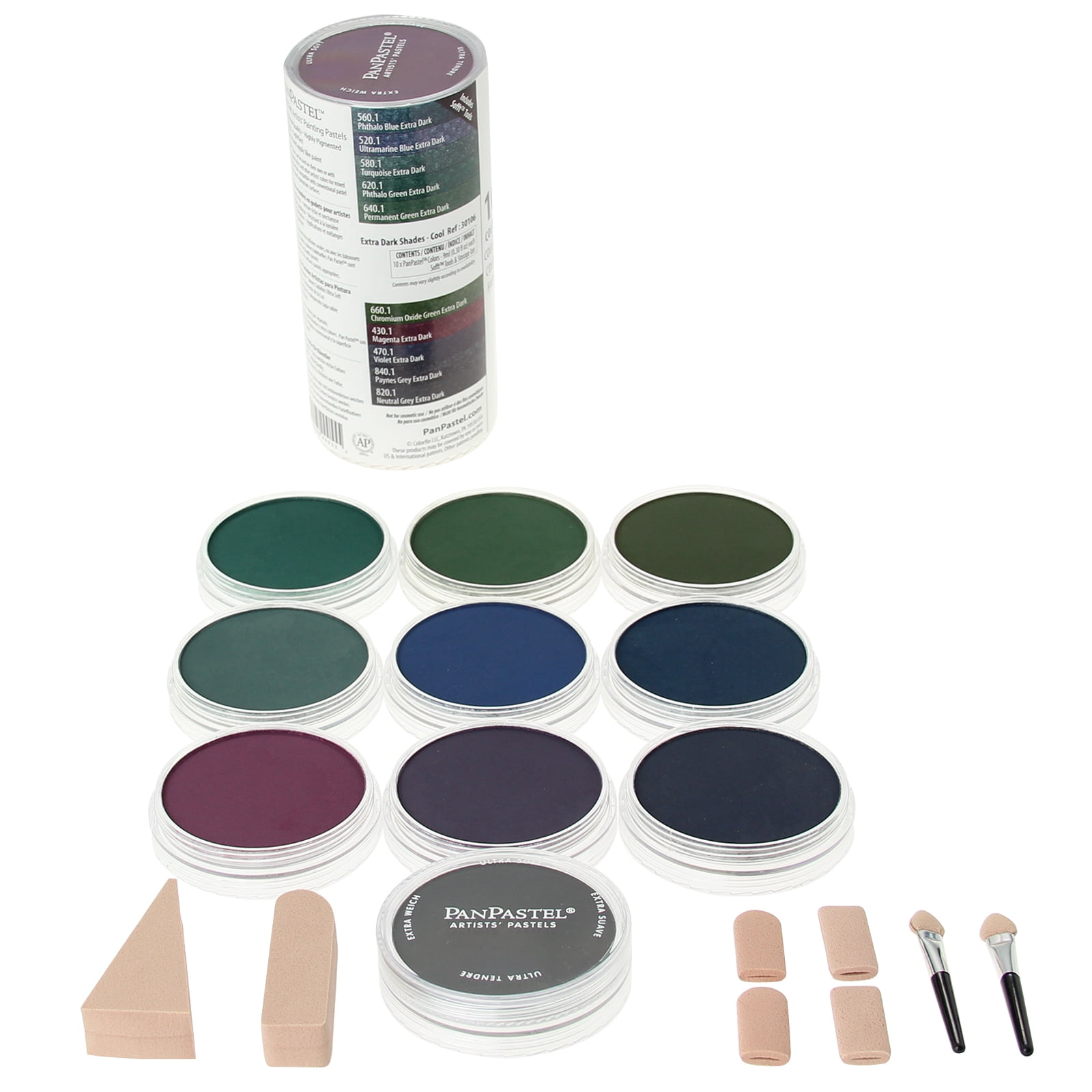 PanPastels Set - 10-Color Set - Extra Dark Shades Cool Set
