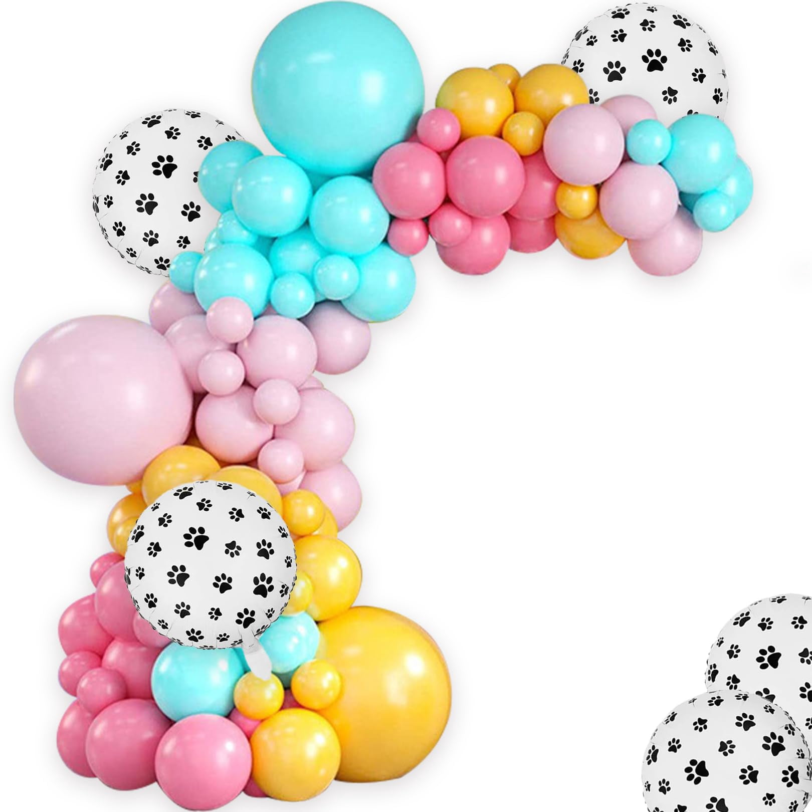 PANRRPERS Pink Blue Yellow Dog paw KKS1&nbsp;Balloon Garland Rainbow Balloon Arch Kit for Birthday Decoration Wedding Baby Shower Engagement Decoration Party Supplies