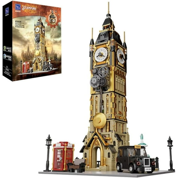 PANTASY Architecture Big Ben Building Set Steampunk Clock Tower Construction Kit Famous Landmarks London Model Collectible Building Bricks Toys