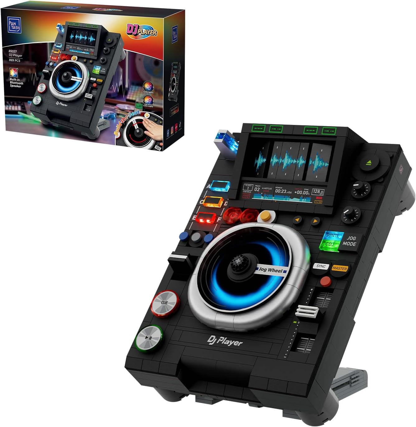 Walmart Turntable PANTASY Retro DJ Turntable Building Set Bluetooth Display Model ...