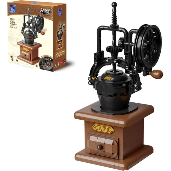 PANTASY Vintage Coffee Grinder Building Set with Hand Crank for Adults