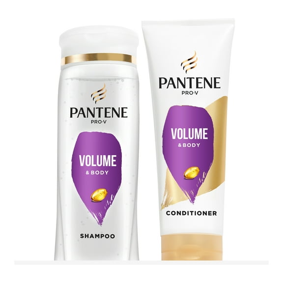 PANTENE PRO-V Volume & Body Shampoo + Conditioner, 12oz Shampoo, 10.4oz Conditioner