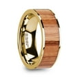 thumbnail image 1 of PANTHER Polished 14k Yellow Gold Men’s Wedding Ring with Red Oak Wood Inlay - 8mm, 1 of 1