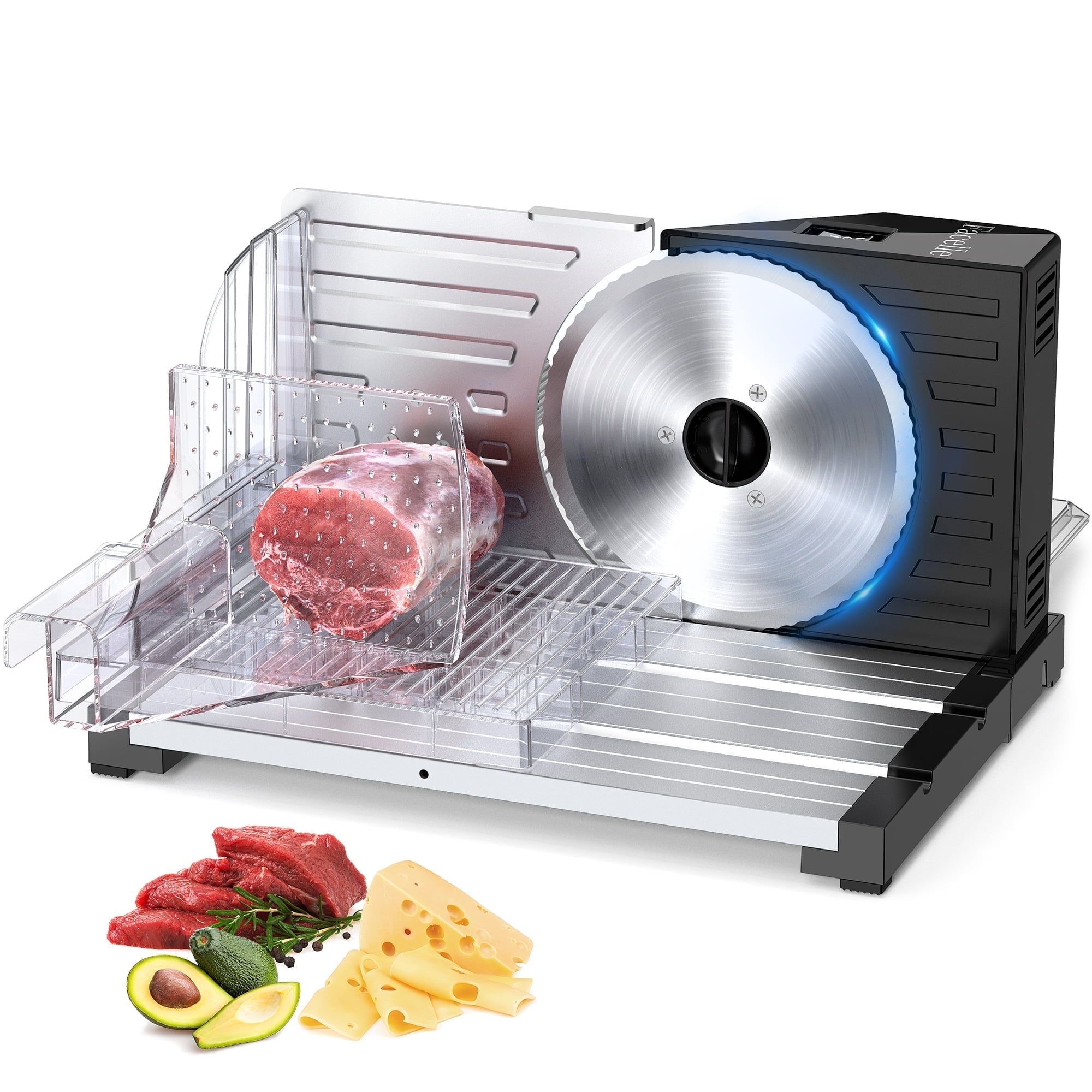 Stainless Steel Bread And Meat Slicer - Adjustable Thickness Guide With Crumb Tray, Foldable Design 1 thumbnail image