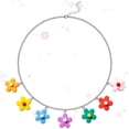 thumbnail image 1 of Haooryx Colorful Flower Indie Necklace Cute Silicone Flowers Pendant, 1 of 7