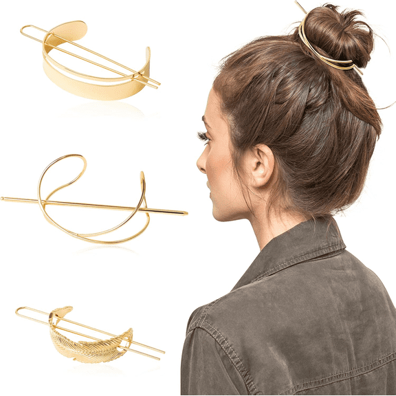 Haooryx Hair Cuff Bun Cage Kit,Retro Hairpin,3pcs