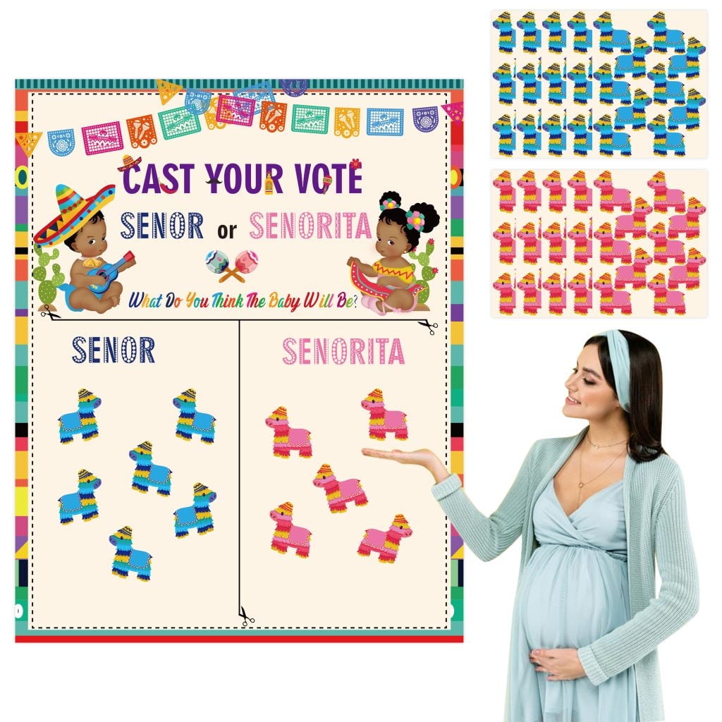 PANTIDE Mexican Fiesta Gender Reveal Party Games for Guests Cast Your Vote