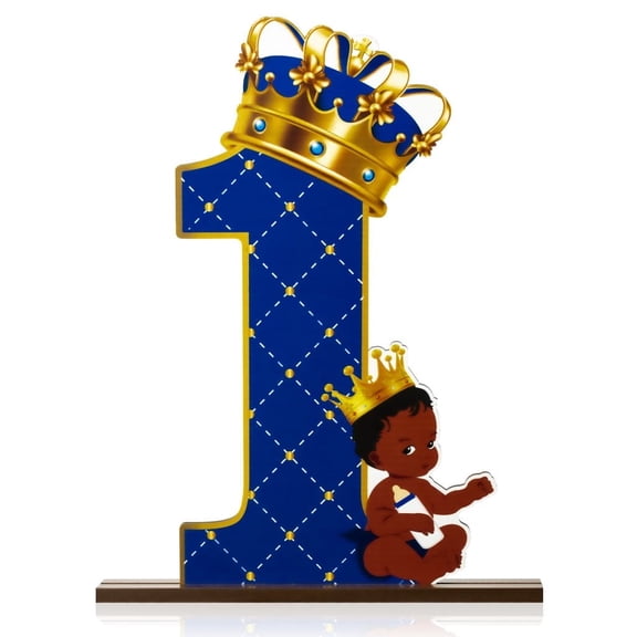 Royal Prince Number 1 Ornament Wooden Table Decoration for Birthday Party,1pc